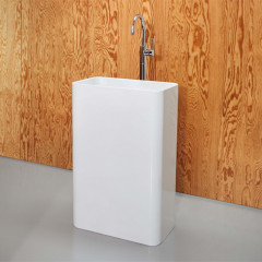 BETTE Art Monolith Раковина свободност-я 60х40хh90см, без отв под см, c перелив/сифон/донным клап, мат-л: сталь-эмаль, цвет:белый (СПЕЦЦЕНА со склада)