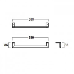 Simas Lft Spazio Фронтальный хромированный полотенцедержатель 58x8,5см для LFT 54