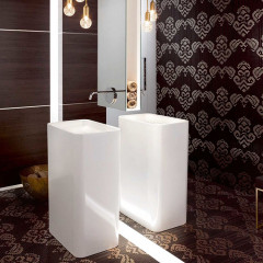 BETTE Art Monolith Раковина свободност-я 60х40хh90см, без отв под см, c перелив/сифон/донным клап, мат-л: сталь-эмаль, цвет:белый (СПЕЦЦЕНА со склада)