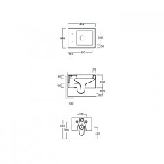 SIMAS Frozen Унитаз подвесной 38х51см, цвет черный, без крепежа F85