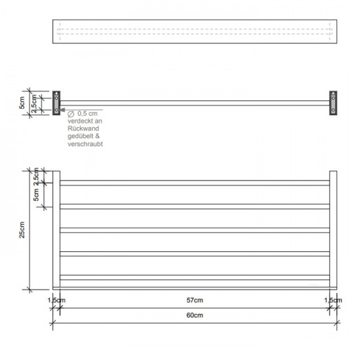 Decor Walther Brick HTA Полотенцедержатель 60x25см, цвет: хром