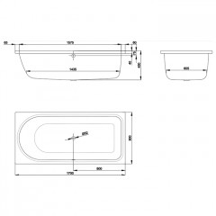 BETTE Ocean Ванна с шумоизоляцией 170х80х45, перелив спереди, белая BetteАнтислип Sense (для удлиненного слива-перелива)