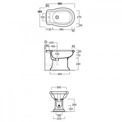 SIMAS Lante Биде напольное с 1 отверстием под смеситель, 39х58см, цвет белый