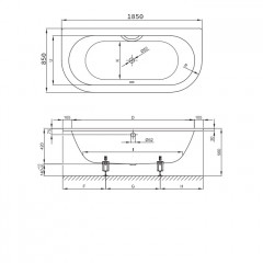 BETTE Starlet1 Ванна с шумоизоляцией 185х85х42см, с самоочищающимся покрытием Glaze Plus, белая