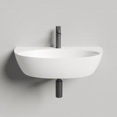 Salini ALDA WALL 03 Раковина на столешницу 600х710х150 мм, без донного клап, сифон, слив-пер, мат-л: S-Sense, глянцевый, белый. Фурнитура: белая.