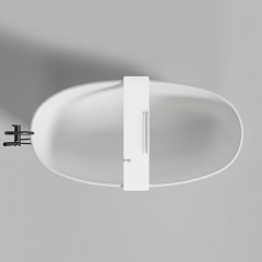 SALINI Полка для ванны Gabbiano 900х200х72 мм. установка на отдельностоящие ванны Salini шириной до 870 мм, S-Stone, матовый белый