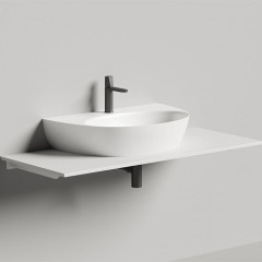 Salini ALDA WALL 03 Раковина на столешницу 600х710х150 мм, без донного клап, сифон, слив-пер, мат-л: S-Sense, глянцевый, белый. Фурнитура: белая.