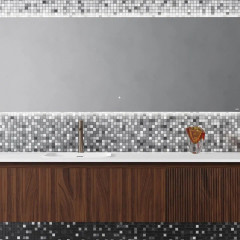 SALINI Зеркало для ванны OMBRA с LED подсветкой 1000х900х25 мм, влагостойкое AGC Сrystalvision, сенс выкл, крепления,обогрев, антизапот