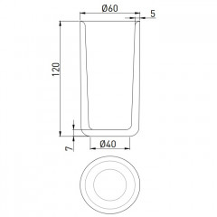 SALINI GOCCE Стакан 60х120 мм., настольный, S-Stone, цвет черный матовый RAL9005