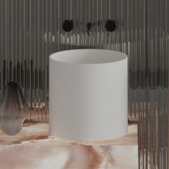 Salini ARMONIA ROUND 03 Раковина накладная 450х450х450мм, без отв. под смес, без донного клапана, мат-л: S-Stone, матовый, белый.