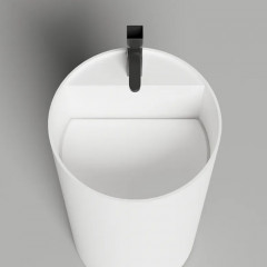 Salini ARMONIA ROUND TOP 01 Раковина напольная 450х450х900мм, с 1 отв. под смес, с декор.накладкой и выпуском, мат-л: S-Stone, матовый, белый.