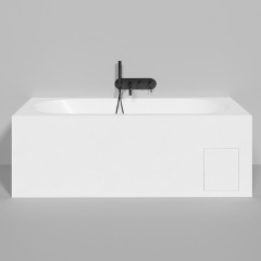 Salini ORNELLA KIT Встраиваемая ванна 1700х800х600мм, овальная чаша, донный клапан, сифон, щелевой слив-перелив, мат-л: S-Sense, матовый, белый.