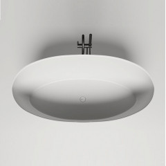 Salini ALDA Ванна отдельностоящая 1780х920х580мм, донный клапан , сифон, слив-перелив, мат-л: S-Sense, глянцевый, белый. ¶Фурнитура: белая.