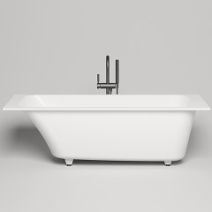 Salini ORLANDA KIT Встраиваемая ванна 1800х800х600мм, "Up&Down", сифон, щелевой слив-перелив, мат-л: S-Sense, глянцевый, белый. Фурнитура: белая.