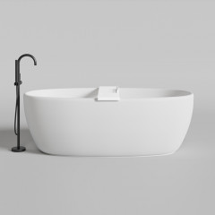 SALINI Полка для ванны Gabbiano 900х200х72 мм. установка на отдельностоящие ванны Salini шириной до 870 мм, S-Stone, матовый белый