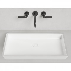 Salini MAREA 10 Раковина врезная снизу 750х400х129мм, без отв. под смес, без перелива, мат-л: S-Stone, матовый, белый.