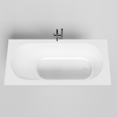 Salini ORNELLA KIT Встраиваемая ванна 1700х800х600мм, овальная чаша, донный клапан, сифон, щелевой слив-перелив, мат-л: S-Sense, матовый, белый.