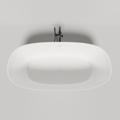 Salini SOFIA Ванна отдельностоящая 1850x900x605 мм, донный клапан "Up&Down", сифон, слив-перелив, мат-л: S-Stone, матовый , белый. Фурнитура: белая