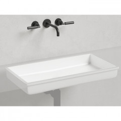 Salini MAREA 10 Раковина врезная снизу 750х400х129мм, без отв. под смес, без перелива, мат-л: S-Stone, матовый, белый.