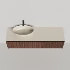 Salini ALDA Раковина накладная 580х350х150мм, без отв. под смес, без перелива, мат-л: S-Stone, матовый, RAL9001