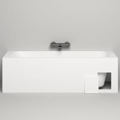 Salini ORLANDA KIT Встраиваемая ванна 1700х800х600мм, "Up&Down", сифон, щелевой слив-перелив, мат-л: S-Sense, глянцевый, белый. Фурнитура: белая.