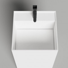 Salini ARMONIA SQUARE TOP 01 Раковина напольная 450х450х900мм, с 1 отв. под смес, без донного клапана, мат-л: S-Stone, матовый, белый.