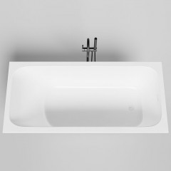 Salini ORLANDA KIT Встраиваемая ванна 1700х800х600мм, "Up&Down", сифон, щелевой слив-перелив, мат-л: S-Sense, глянцевый, белый. Фурнитура: белая.