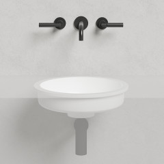 Salini MAREA 04 Раковина врезная снизу 420х420х128мм, без отв. под смес, без перелива, мат-л: S-Stone, матовый, белый.