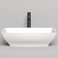 Salini GLORIA Раковина накладная 600х380х150мм, без отв. под смес, без перелива, мат-л: S-Stone, матовый, белый.