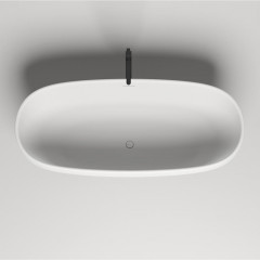 Salini GRECA Ванна отдельностоящая 1800х800х610мм, донный клапан, сифон, интегр. слив-перелив, мат-л: S-stone -матовый;, белый. Фурнитура: белая.