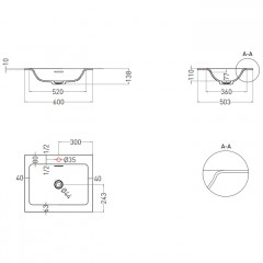Salini Раковина S-Stone ONDA FLOW SQUARE Essentials с 1 отв. под смеситель, 600 мм, матовая, белая