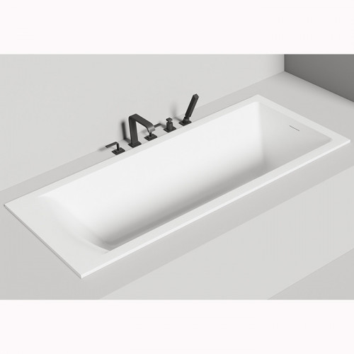 Salini CASCATA KIT Встраиваемая ванна с прямоугольной чашей 1698х750х600мм, ножки, донный клапан "Up&Down", сифон S-Sense, белый глянцевый