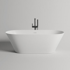 Salini MONA Ванна отдельностоящая 1800×800×595мм, донный клапан "Up&Down", сифон, слив-перелив, мат-л: S-Stone, матовый, белый. ¶Фурнитура: белая.