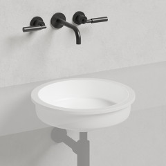 Salini MAREA 04 Раковина врезная снизу 420х420х128мм, без отв. под смес, без перелива, мат-л: S-Stone, матовый, белый.