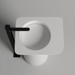 Salini NINFEA 01 Раковина напольная 545х447х850мм, без отв.под смеситель, донный клапан "Up&Down", сифон, мат-л: S-Stone, матовый, белый.