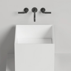 Salini ARMONIA SQUARE 03 Раковина накладная 450х450х450мм, без отв. под смес, без донного клапана, мат-л: S-Stone, матовый, белый.