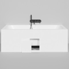 Salini ORLANDA AXIS KIT Встраиваемая ванна на ножках 1700х750х600мм, "Up&Down",белый, сифон, интегрированный слив-перел мат-л: S-Sense, белый матовый