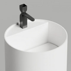 Salini ARMONIA ROUND TOP 01 Раковина напольная 450х450х900мм, слив в пол, без отв. под смес, с декор.накладкой, мат-л: S-Sense, глянцевый, белый.