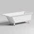 Salini CASCATA KIT Встраиваемая ванна с прямоугольной чашей 1698х750х600мм, ножки, донный клапан "Up&Down", сифон S-Sense, белый глянцевый