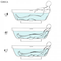 Salini GRECA Ванна отдельностоящая 1800х800х610мм, донный клапан, сифон, интегр. слив-перелив, мат-л: S-stone -матовый;, белый. Фурнитура: белая.