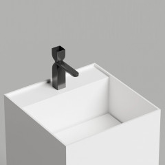 Salini ARMONIA SQUARE TOP 01 Раковина напольная 450х450х900мм, с 1 отв. под смес, без донного клапана, мат-л: S-Stone, матовый, белый.