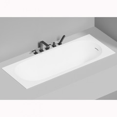 Salini ORNELLA KIT Встраиваемая ванна 1700х700х600мм, овальная чаша, донный клапан, сифон, щелевой слив-перелив, мат-л: S-Sense, глянцевый, белый.