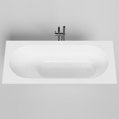 Salini ORNELLA KIT Встраиваемая ванна 1700х700х600мм, овальная чаша, донный клапан, сифон, щелевой слив-перелив, мат-л: S-Sense, глянцевый, белый.