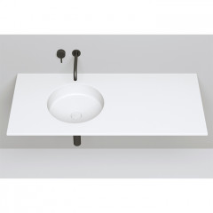 Salini MAREA 04 Раковина врезная снизу 420х420х128мм, без отв. под смес, без перелива, мат-л: S-Stone, матовый, белый.