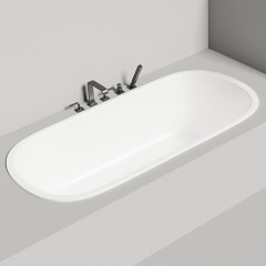 Salini ORNELLA Встраиваемая ванна 1800х800х600мм, овальная чаша, мат-л: S-Sense, глянцевый, белый (без слива-перелива!) версия Oval ( бортик 45мм )