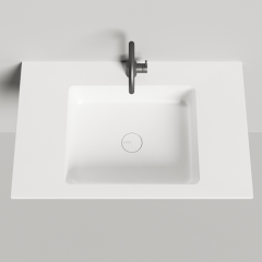 Salini ONDA Раковина 800x500х163мм, без отв. под смес, c переливом, мат-л: S-Stone, белый матовый