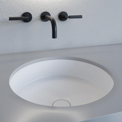 Salini MAREA 08 Раковина врезная снизу 420х420х128мм, без отв. под смес, без перелива, мат-л: S-Stone, матовый, белый.