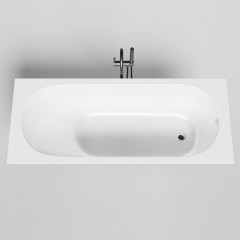 Salini ORNELLA Встраиваемая ванна 1700х700х600мм, овальная чаша, мат-л: S-Sense, глянцевый, белый (без слива-перелива!)