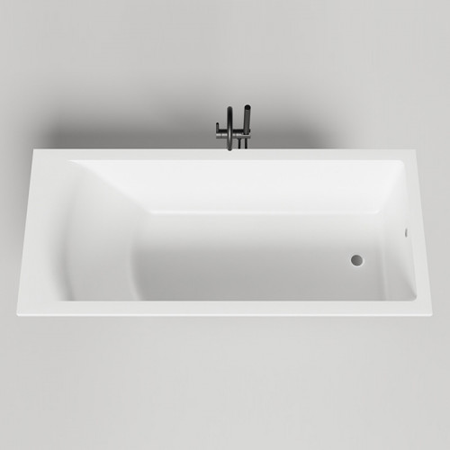 Salini CASCATA KIT Встраиваемая ванна с прямоугольной чашей 1706х751х600 мм, донный клапан "Click-Clack" белый, сифон, ножки, S-Sense, белый глянцевый
