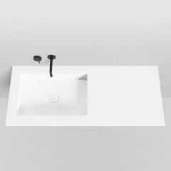 Salini MAREA 14 Раковина врезная снизу 600х400х128 мм, без отв. под смес, С ПЕРЕЛИВОМ, мат-л: S-Stone, матовый, белый.